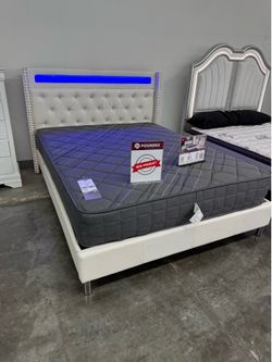 New queen bed frame with Matresss
