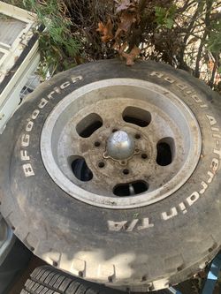 A Set Of 4 Old School, Tires, And Rims