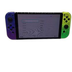 Nintendo Switch OLED Splatoon 3 Special Edition Console Tested Working No Dock Charger