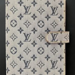 Louis Vuitton Wallet Agenda Passport Notebook Monogram Denim Canvas W/ Certificate Of Authenticity