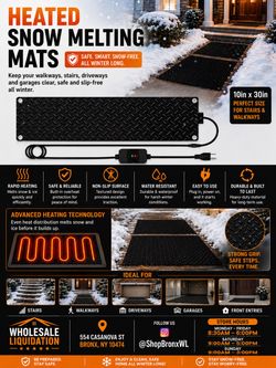 Heated Snow Melting Mat 10x30 Inch