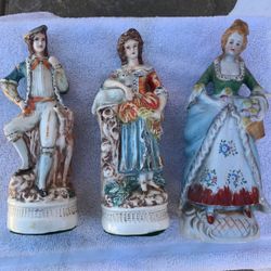 Ceramic Porcelain Figures Three Each