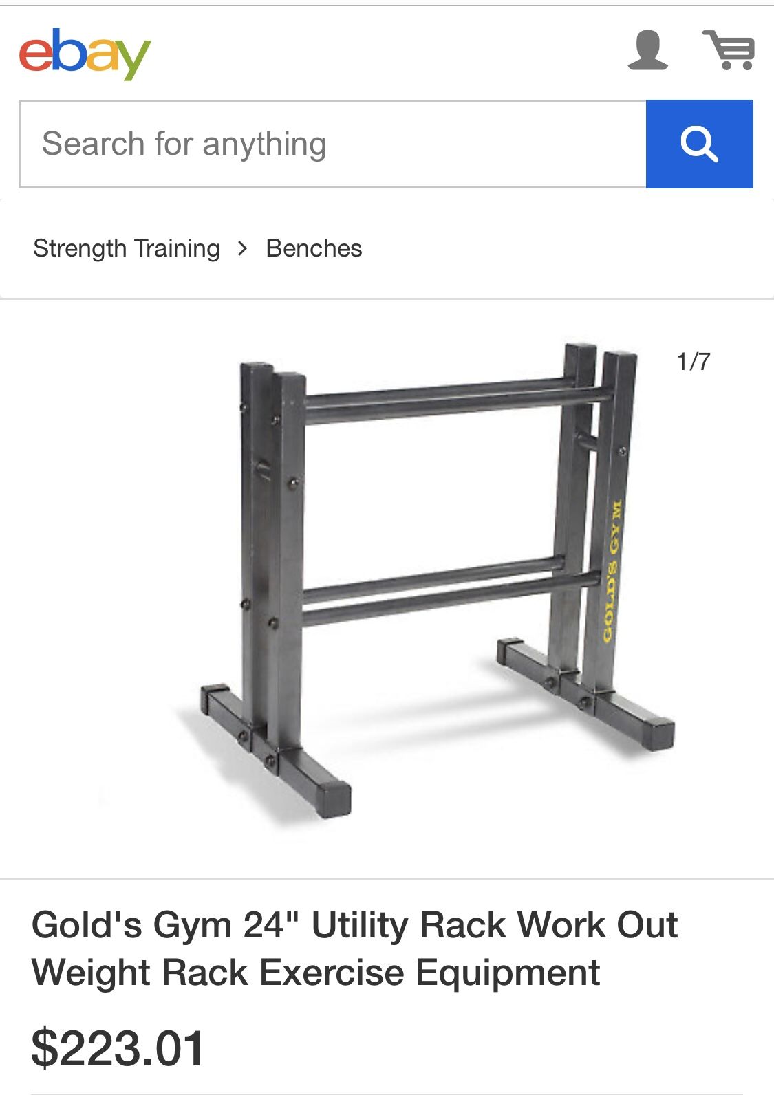 Gold’s Gym weight rack