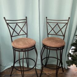 2 Bar Stools Heavy Iron 