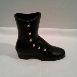 Cast Metal Black Boot Vase Planter

