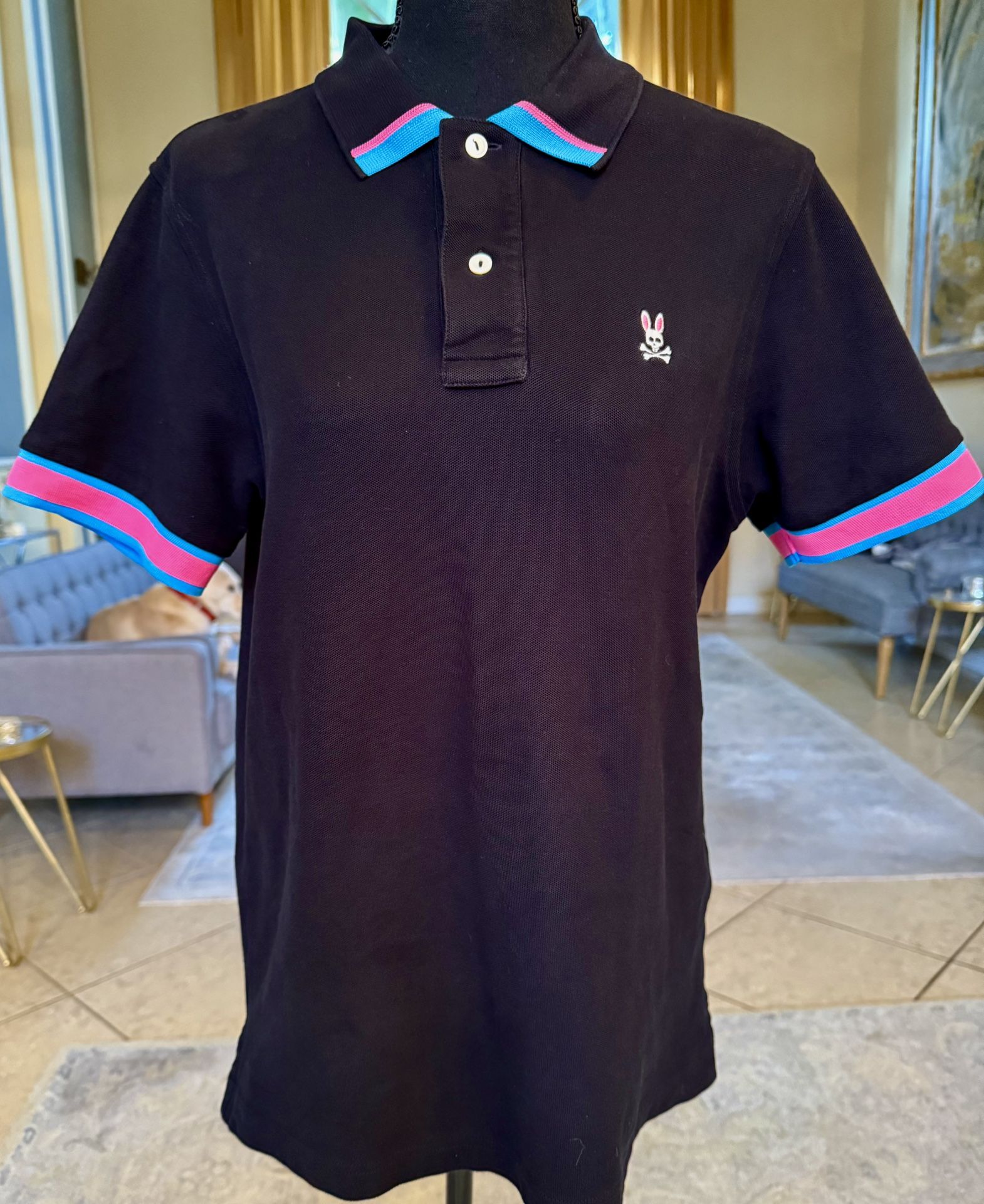 Psycho Bunny Polo Shirt Black Size 4