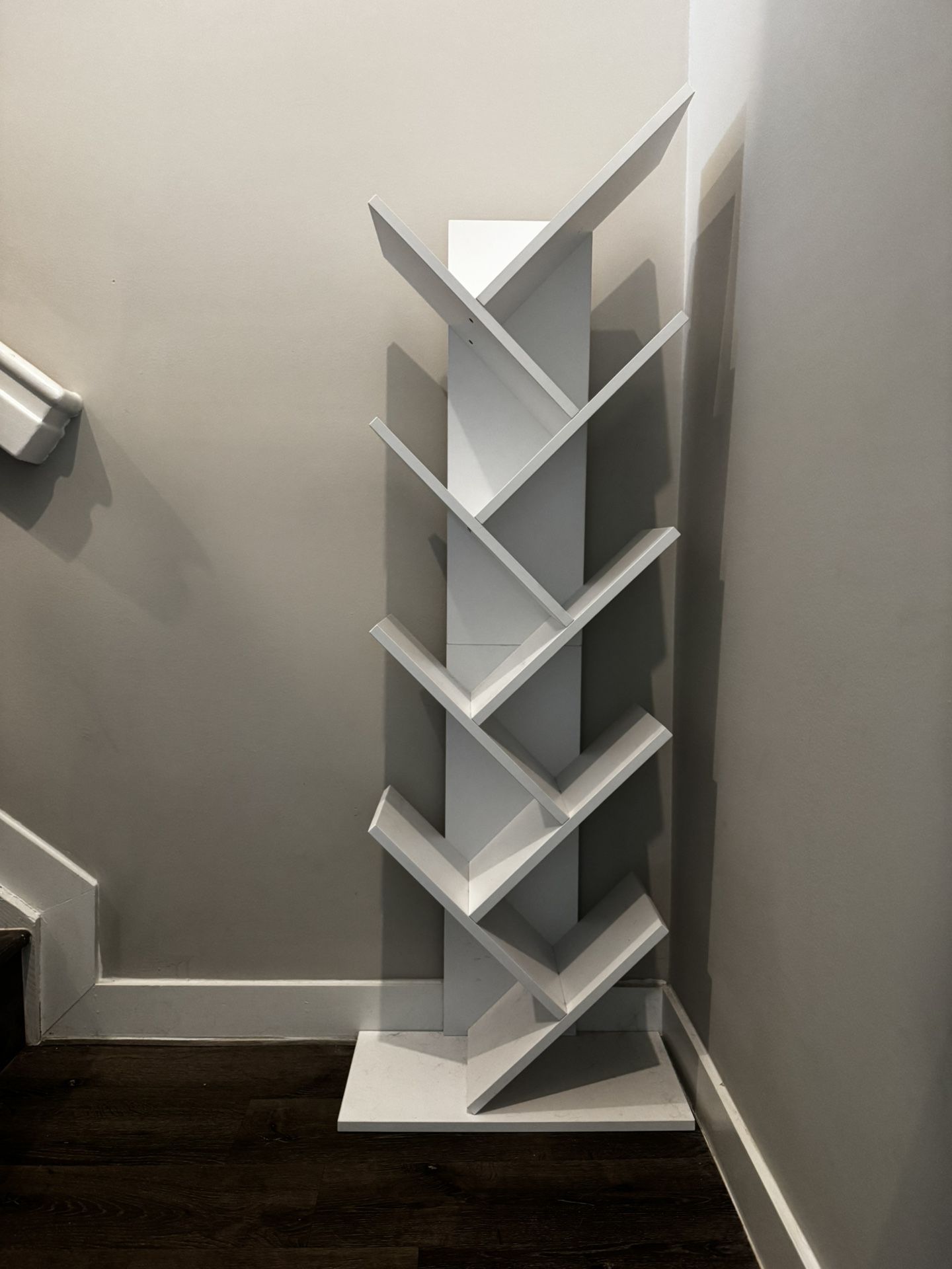 10 Tier Tree Bookshelf, 10 Shelf Bookcase, Free Standing Tree Bookcase, Display Floor Standing Shelf for Books, Book Organizer Shelves for Home Office