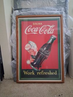 Framed Vintage Coca-Cola Advertising Poster
