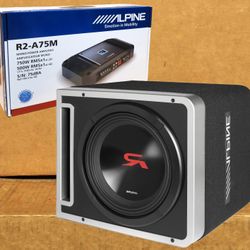 Alpine R Series 12" Ported Box Dual Voice Coil Subwoofer Mono Amplifier 2250 Watts Package 🚨 Payment Options Available 🚨 No Credit Needed 🚨