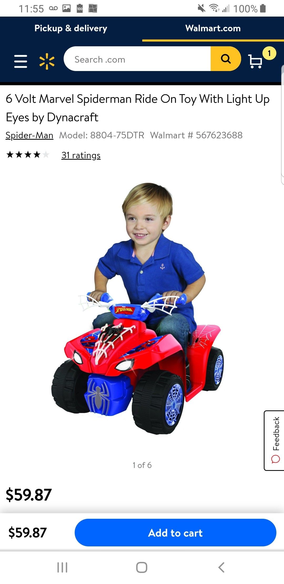 Spider-Man Quad Boys' 6-Volt Battery-Powered Ride-On