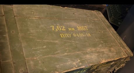 Vintage Russian Soviet Military Wooden Crate