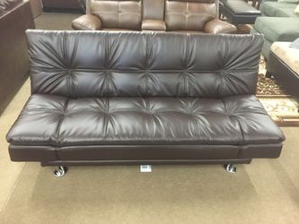 New leather pillow top sofa bed