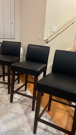Set of 3 Black  Bar Stools