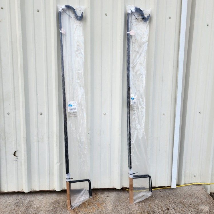 72" Shepherds Hook 4 pieces Black Single Hook NEW in Packaging