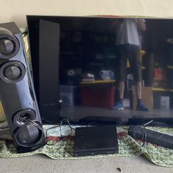 LG Home Theater (75" TV, Blu-Ray Player, Speaker System and Sound Bar