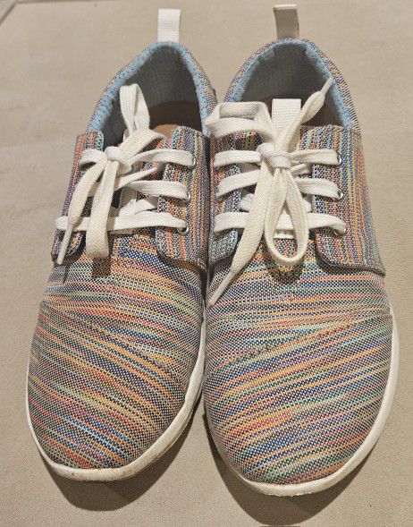 Toms Del Rey Multicolored Lace Up Sneakers Shoes size 5.5 Womens