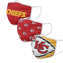Kansas City Chiefs Face Mask 3 Pack