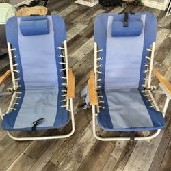 4 Position Backpack Folding Beach Chairs 