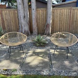 Like New! Set Of 2 Indoor/outdoor MCM Bamboo-style Chairs