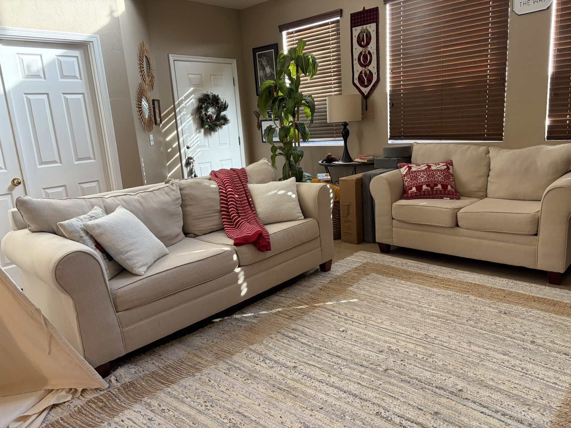 Beige Sofa And Loveseat Set