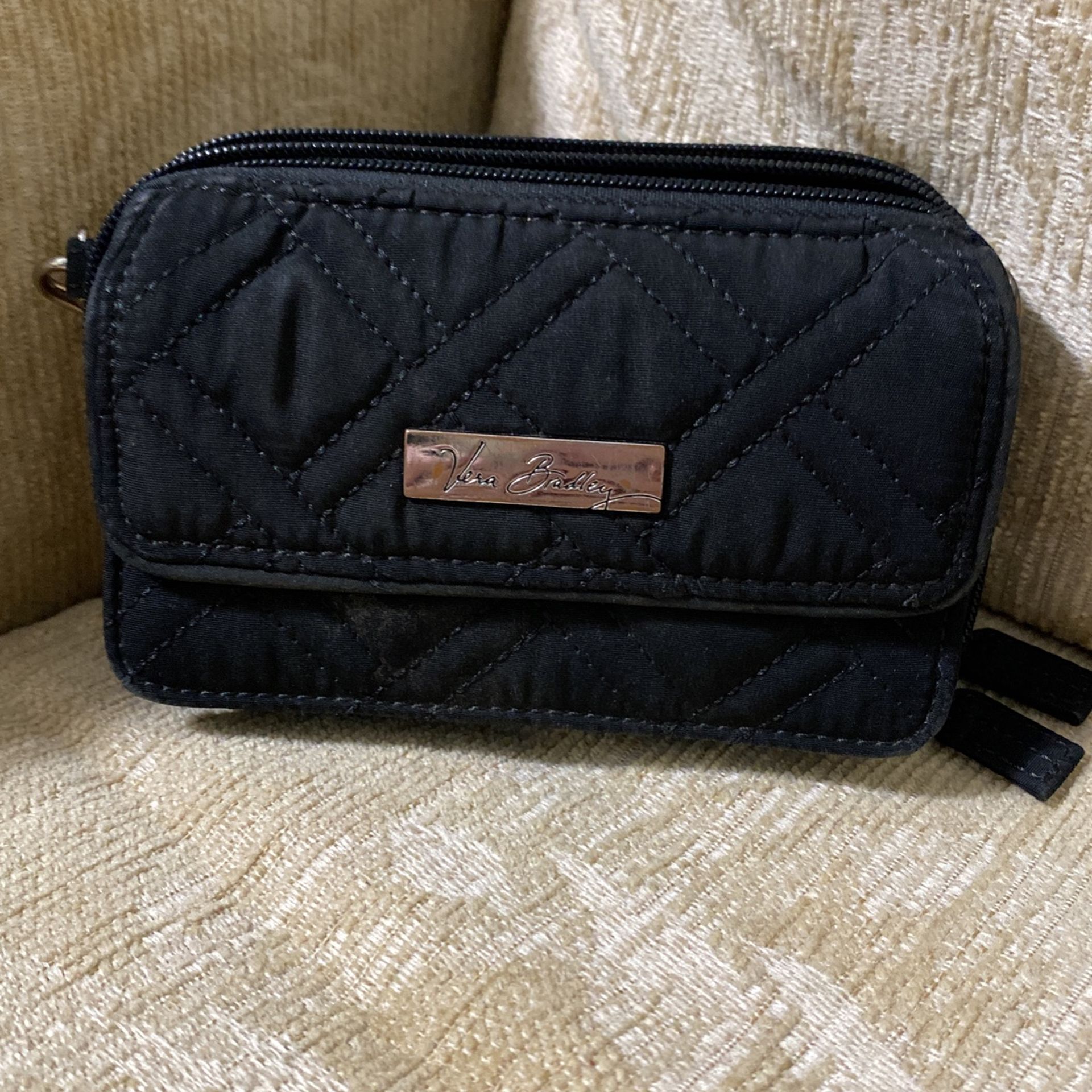 Vera Bradley Black Quilted Women’s Wallet Zip Around.