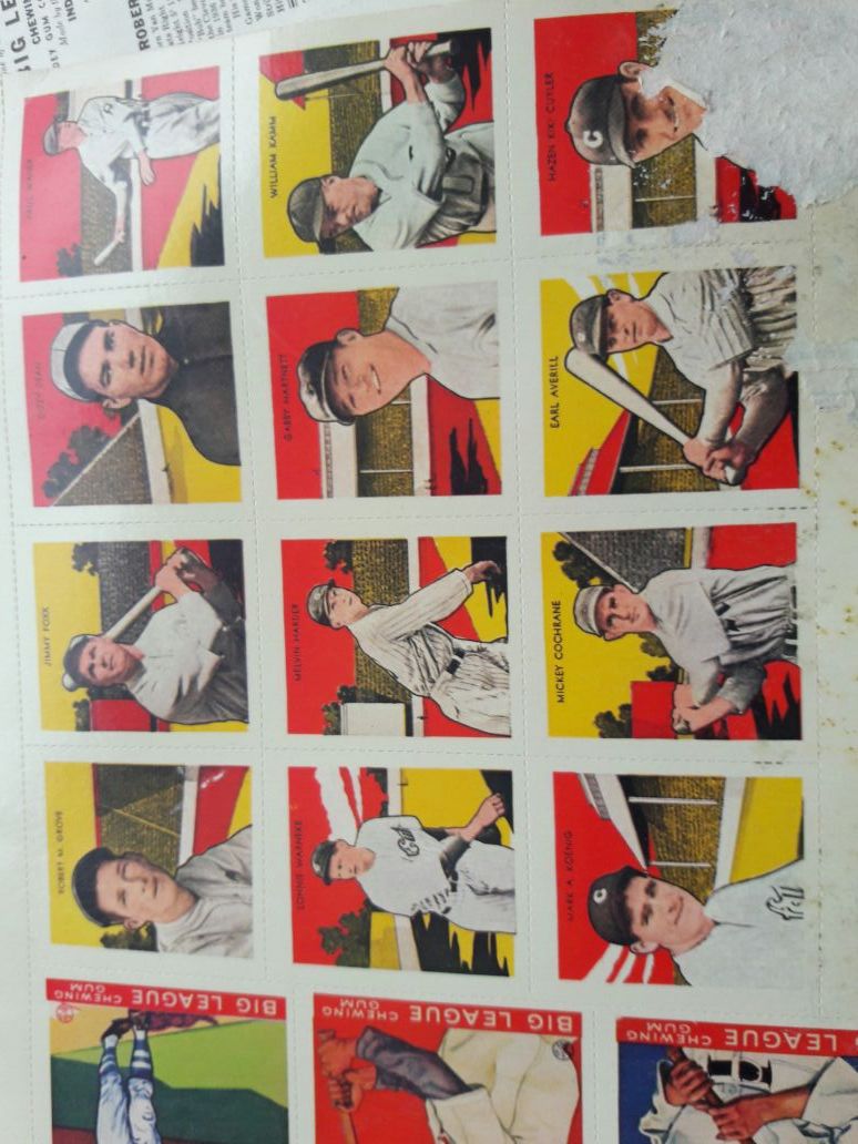 Vintage baseball cards uncut sheets make offer