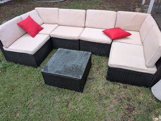Outdoor couch sofa with table