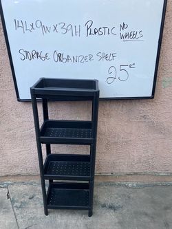 Black Plastic 5-Tier Storage Organizer Shelf