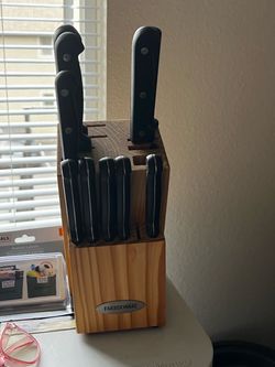 Farberware Knife Block Set Black Handle Kitchen Knives