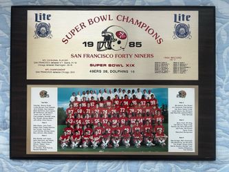 1985 San Francisco 49ers Super Bowl XIX Plaque