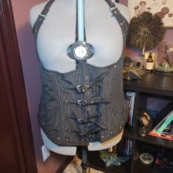 Pinstripe Steel Bone Plus Size Corset