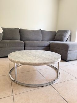 CB2 Round Marble Coffee Table