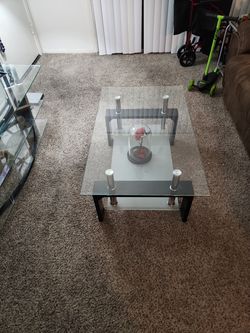 Glass coffee table