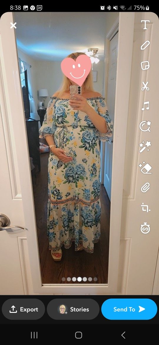 Pink Blush Maternity Dress. Size Medium