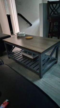 Teal colored coffee table