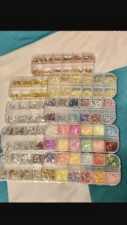 rhinestone, sequins and glitter for nail art or art and crafts 