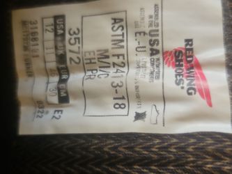 Redwing wk boots, size12.