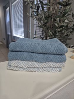 (4) Blue Kitchen Towels
