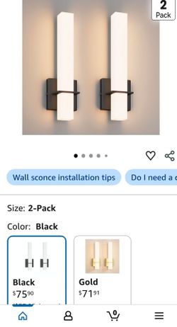Black Wall Sconces 2-Pack