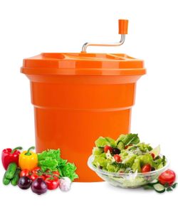5-Gallon Commercial Salad Spinner Dryer Heavy Duty Large Lettuce Dryer & Vegetable Washer – Manual Food Prep Spinner for Restaurants & Catering