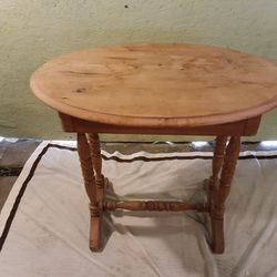 Antique Spruce Lamp/ Side Table With Drawer