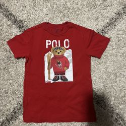 Polo Ralph Lauren Ski Little Boys Red Polo Bear Cotton T-Shirt Size 7