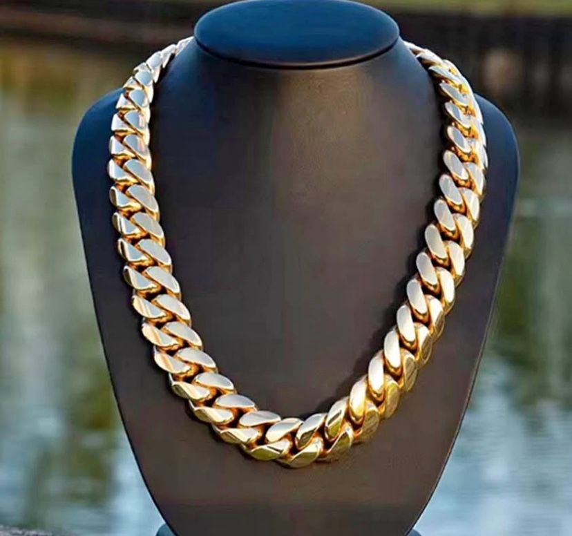 Miami Cuban Link Gold Plated Chain Necklace