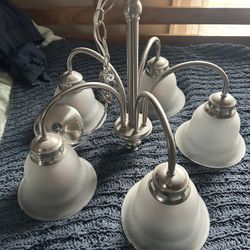 Brushed Nickel And Frosted Glass Chandler 