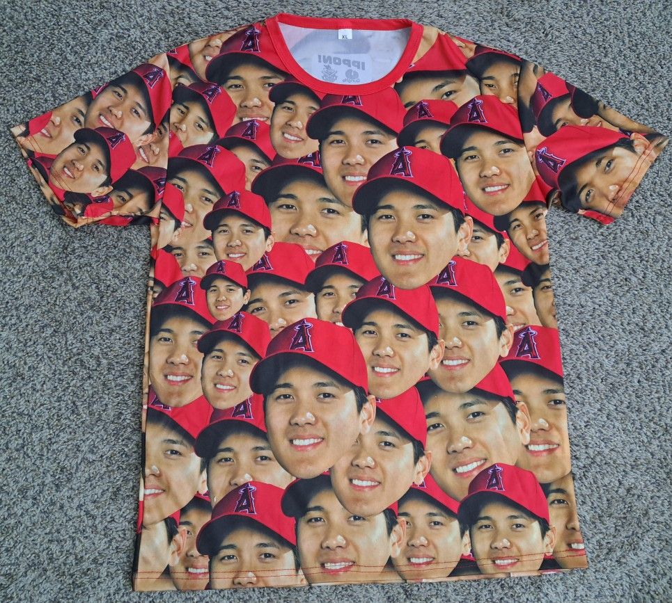 Los Angeles California Anaheim Angels Shohei Ohtani Face T-Shirt Large SGA