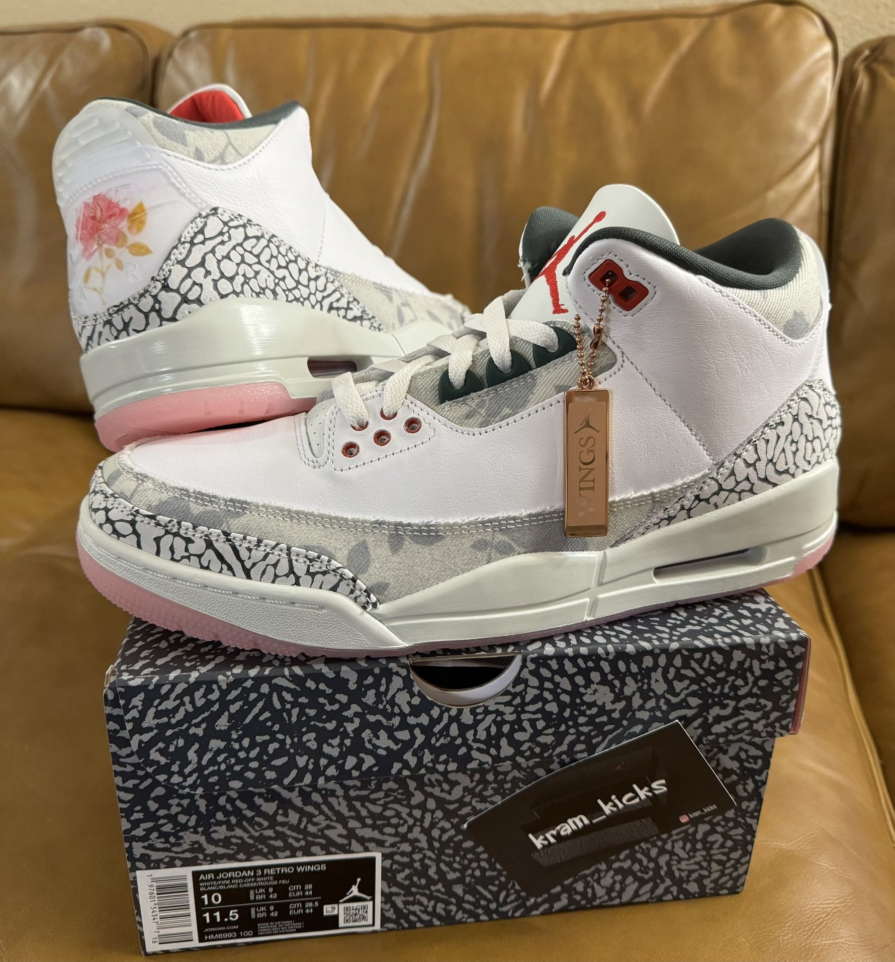 New* 2024 Nike Air JORDAN 3 Retro "Wings" MENS Size 10 US - DS OG All