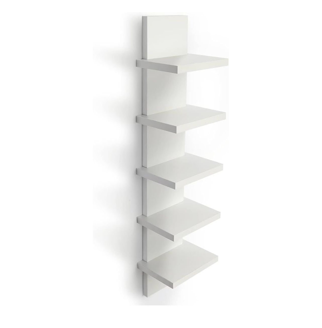 White Stacked Floating Shelves