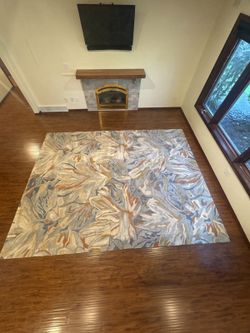 9x12 Rizzy Home Wool Rug – Mod Floral, Professionally Cleaned – Liberty Lake