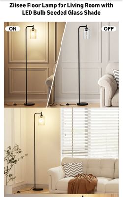 Modern Black Floor Lamp – $30 (Used, Bulb Not Included)