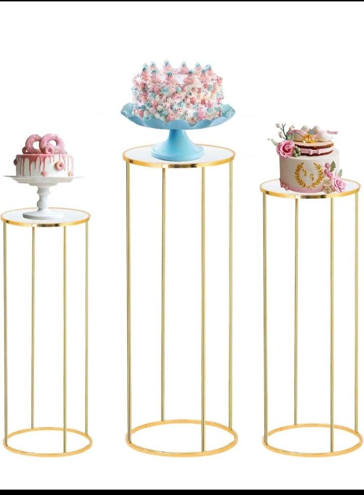 Cylinder Stands for Party, 3PCS Cylinder Pedestal Stand, Cilindros Para Fiestas Cake Table